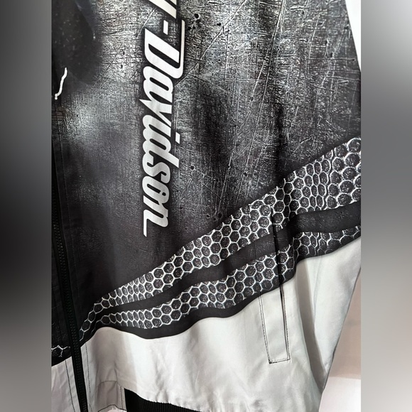 Harley Davidson Men’s 2XL Graphics Zip Slit Pockets Coat Jacket - Picture 6 of 14